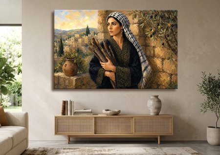فلاحة مع حطب