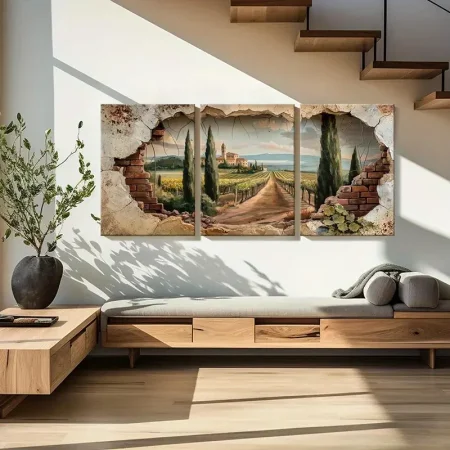 ثلاثية جدار و منظر طبيعي