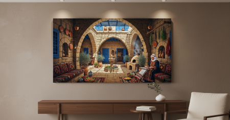 لوحة المنزل الفلسطيني التراثي