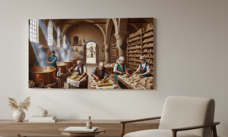 لوحة ورشة صابون زيت الزيتون النابلسي